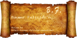 Baumer Felicián névjegykártya